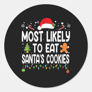 Adesivo Redondo Mais Provável Para Comer O Natal Da Família Santas