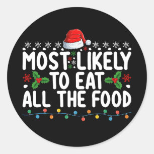 Adesivo Redondo Mais Provável Para Comer Toda A Família De Natal C