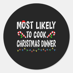 Adesivo Redondo Mais Provável Para Cozinhar Janto De Natal Família