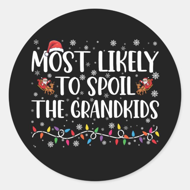 Adesivo Redondo Mais Provável Para Estragar O Natal Engraçado Dos  (Frente)