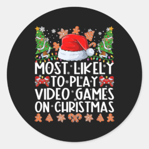 Adesivo Redondo Mais Provável Para Jogar Videos games Na Família D