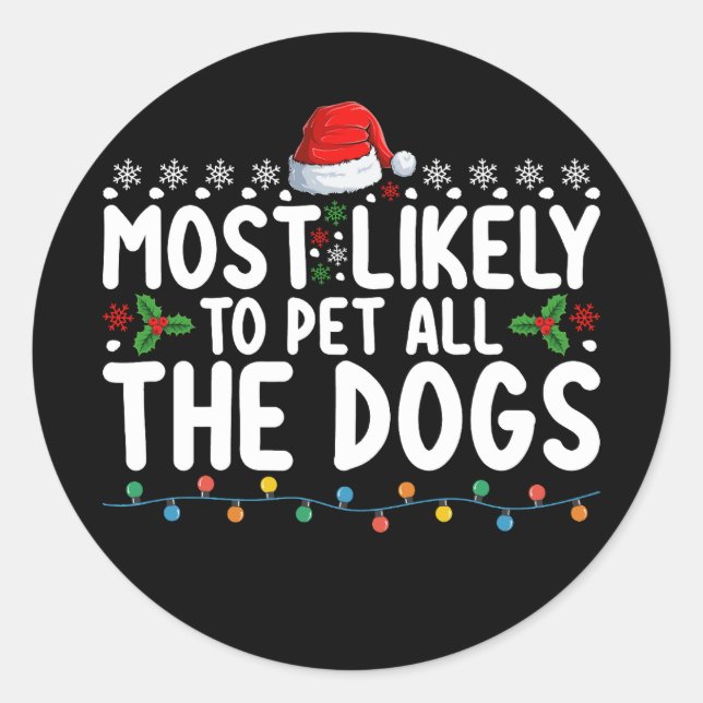Adesivo Redondo Mais Provável Para Pet De Toda A Família De Cães D (Frente)