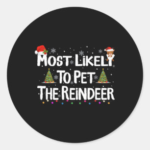 Adesivo Redondo Mais Provável Para Pet The Reindeer Christmas Xmas