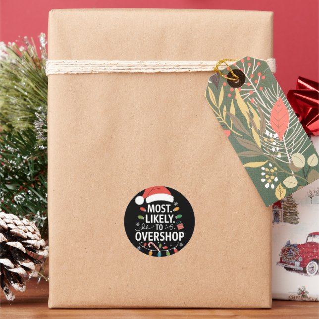 Adesivo Redondo Mais Provável Para Sobrescrever Xmas Da Família De (Feriado)