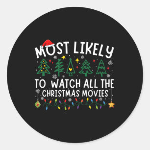 Adesivo Redondo Mais Provável Para Ver Todos Os Filmes De Natal Co