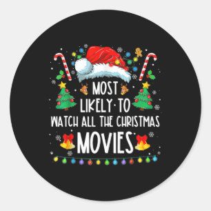 Adesivo Redondo Mais Provável Para Ver Todos Os Filmes De Natal Fa