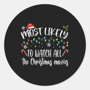 Adesivo Redondo Mais Provável Para Ver Todos Os Filmes De Natal Fa