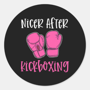 Adesivo Redondo Mais simpático após kickboxing Piada engraçada de