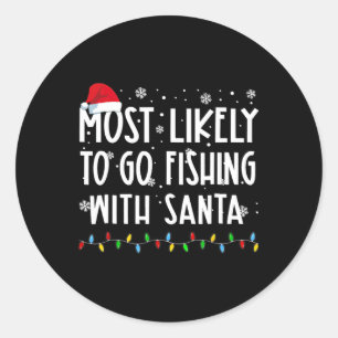 Adesivo Redondo Mais Susceptível De Ir Pescar Com Papais noeis Que