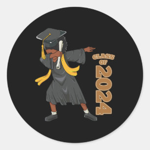 Adesivo Redondo Mais velho 2024 Graduação - Batida Negra Africana