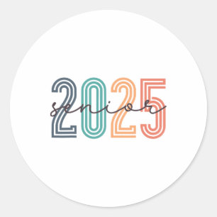 Adesivo Redondo Mais velho 2025 Cl De 2025 Ck Para Graduação Retro