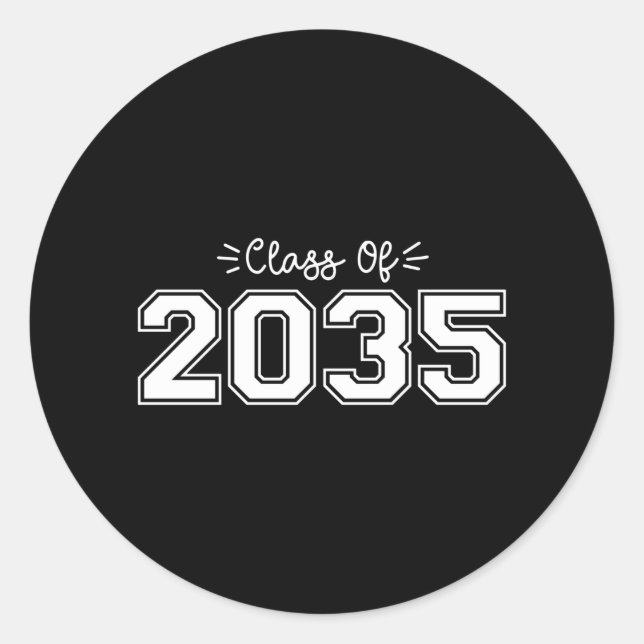 Adesivo Redondo mais velho 2035, Classe de Graduação 2035 (Frente)