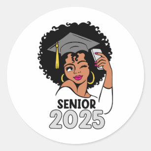 Adesivo Redondo Mais velho Cl De 2025 Graduação 25 Mulheres Negras