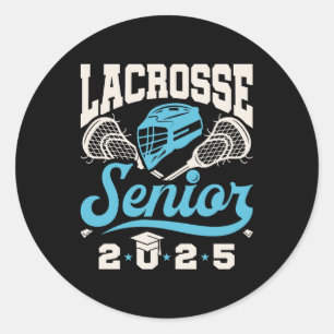 Adesivo Redondo Mais velho de Lacrosse Classe de Graduação 2025