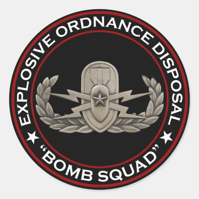 Adesivo Redondo Mais velho EOD "Bomb Squad" (Frente)