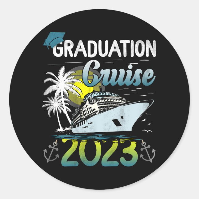 Adesivo Redondo Mais velho Graduação Cruise 2023 Aw Ship Graduat (Frente)