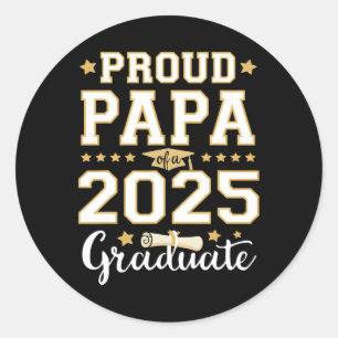 Adesivo Redondo Mais velho Graduação Orgulhosa Papa 2025 Formando 