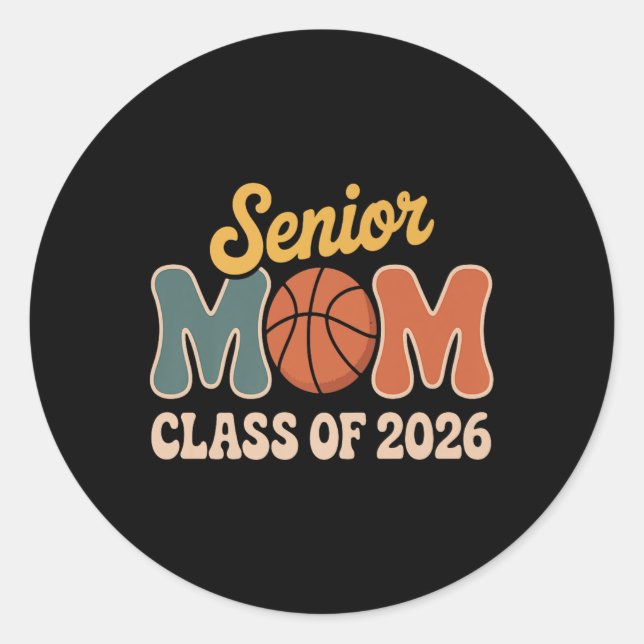 Adesivo Redondo Mais velho Orgulhoso Cl De Basquete De 2026 Premiu (Frente)