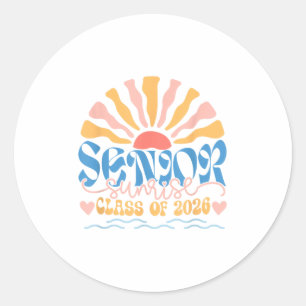 Adesivo Redondo Mais velho Sunrise 2026 Boho Segundo grau Colorido