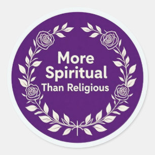Adesivo Redondo MaisEspiritualDoQueReligioso