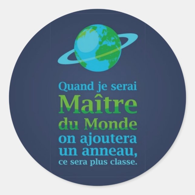 Adesivo Redondo Maître du Monde (Frente)