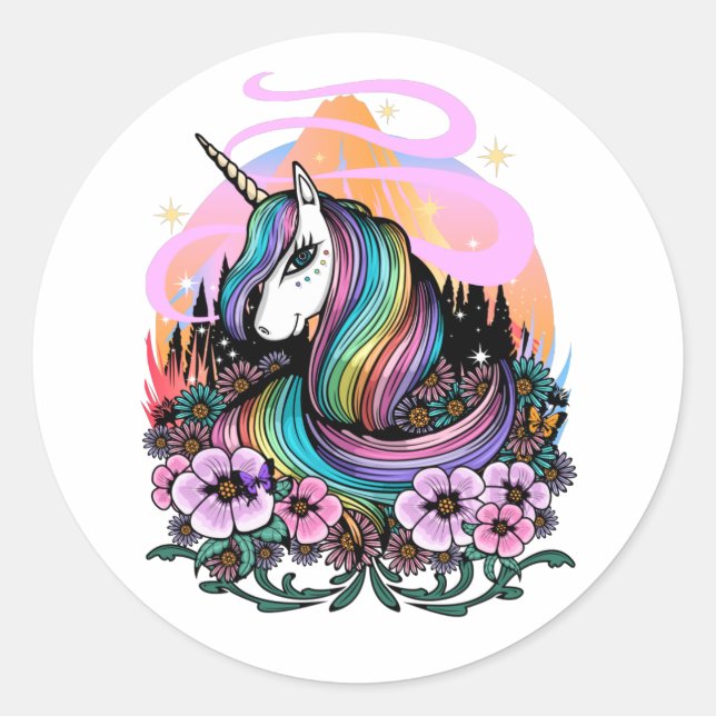 Adesivo Redondo Majestic Unicorn   (Frente)