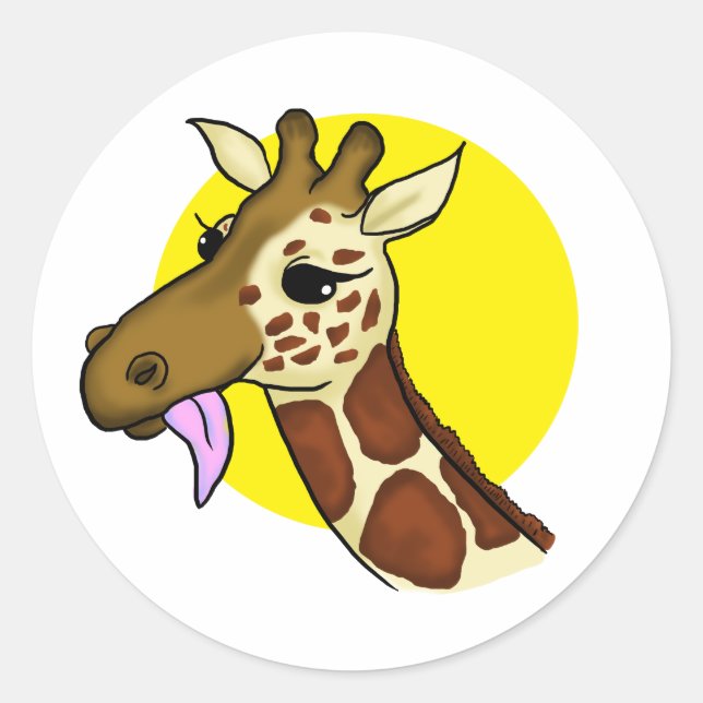Adesivo Redondo Majexpressa em Giraffe Sticker (Frente)