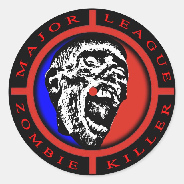 Adesivo Redondo Major League Zombie Killer (Frente)