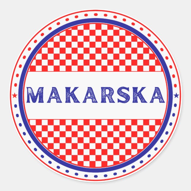 Adesivo Redondo Makarska City Pride Emblem – Croatian Identity (Frente)