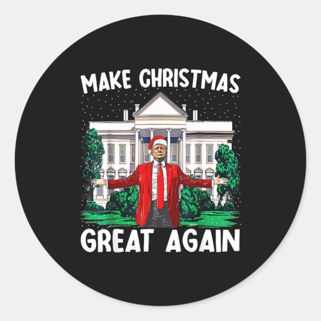 Adesivo Redondo Make Christmas Great Again Xmas Funny Trump Pajama (Frente)