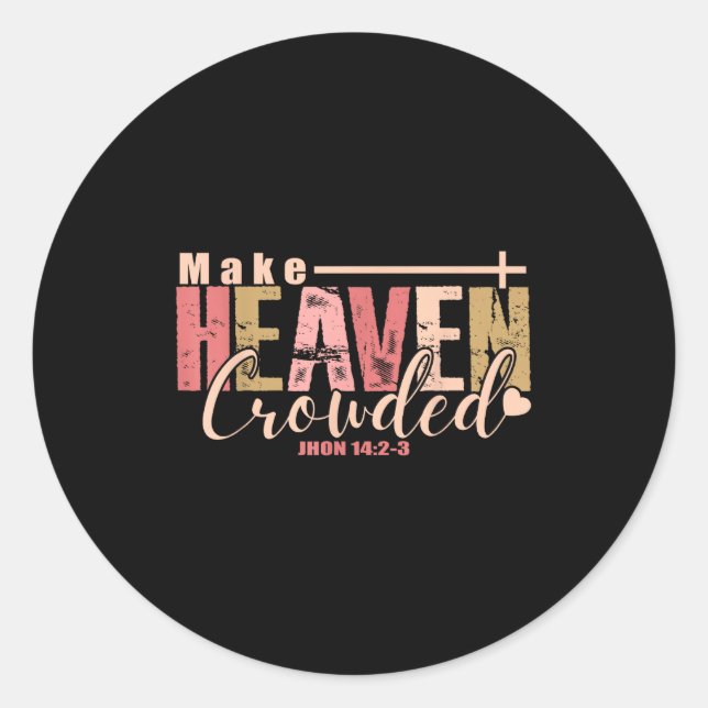 Adesivo Redondo Make Heaven Crowded Cross - Minimalist Christian R (Frente)