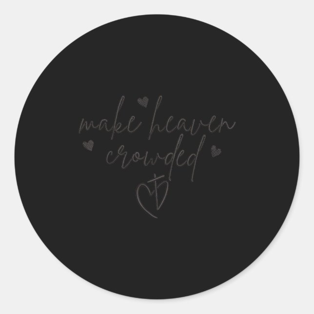 Adesivo Redondo Make Heaven Crowded Cross Minimalist Christian Rel (Frente)