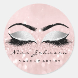 Adesivo Redondo Makeup Artist Beaut Pink Eye Glitter Lashes