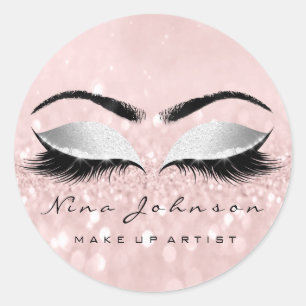Adesivo Redondo Makeup Artist Beaut Pink Eye Glitter Lashes