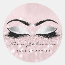 Adesivo Redondo Makeup Artist Beaut Pink Eye Glitter Lashes