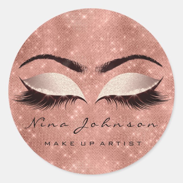 Adesivo Redondo Makeup Artist Blush Glitter Lash (Frente)