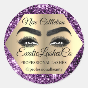 Adesivo Redondo Makeup Artist Dourado Purple Eyelash Cleaner