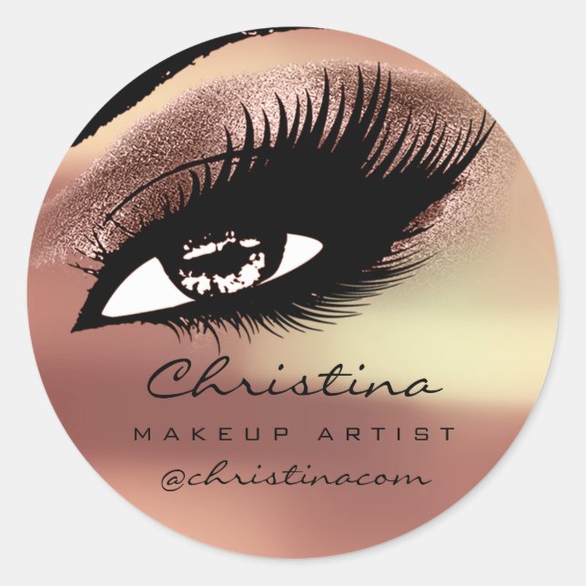 Adesivo Redondo Makeup Artist Eyelash Extension Rosa (Frente)