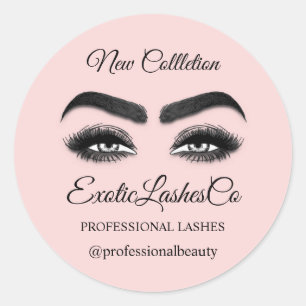 Adesivo Redondo Makeup Artist Eyelash Packaging Cleaner Rosa Rosa 