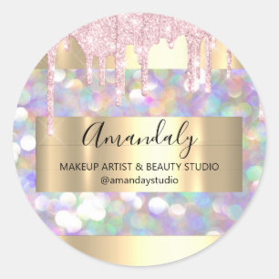 Adesivo Redondo Makeup Artist Glitter Frame Spark Glitter Bu