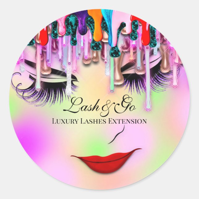 Adesivo Redondo Makeup Artist Lash Extension Beauty Online Drives (Frente)