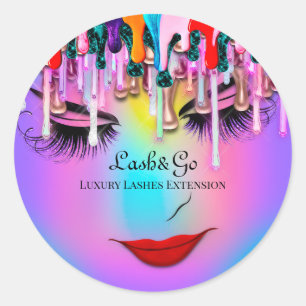 Adesivo Redondo Makeup Artist Lash Extension Drivers Blue Ombre