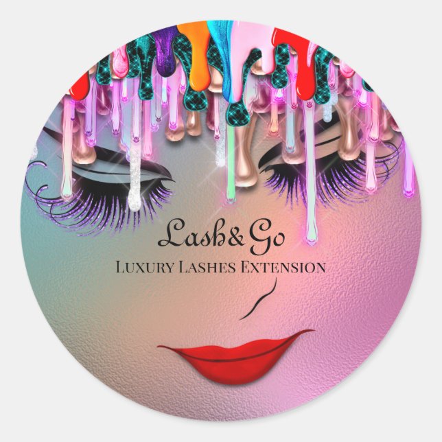 Adesivo Redondo Makeup Artist Lash Extension Drives Ombre Glas (Frente)