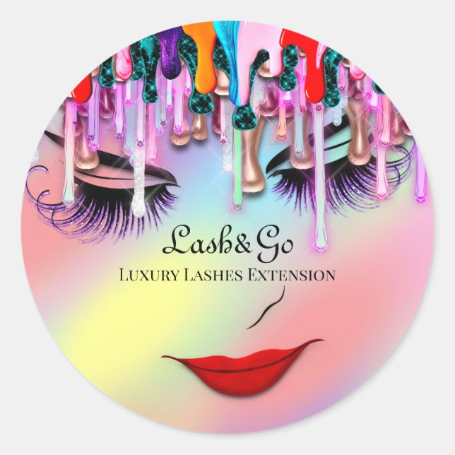 Adesivo Redondo Makeup Artist Lash Extension Drives Ombre Pastels (Frente)
