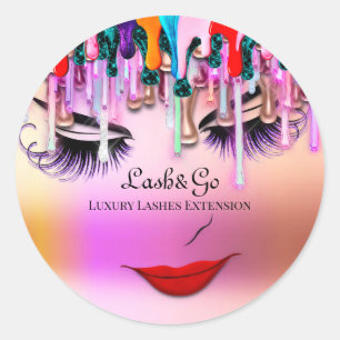 Adesivo Redondo Makeup Artist Lash Extension Drives Ombre Pink