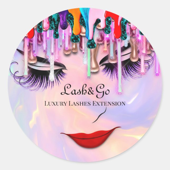 Adesivo Redondo Makeup Artist Lash Extension Drives Princess (Frente)