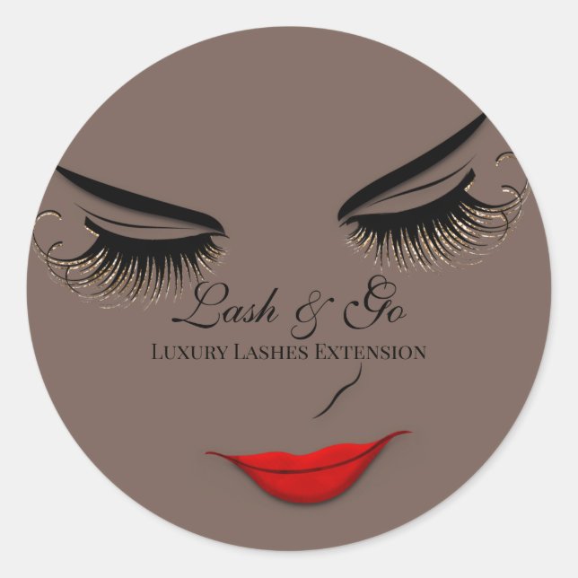 Adesivo Redondo Makeup Artist Lash Extension Lábios Black Brown (Frente)