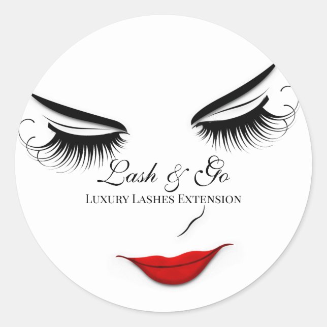 Adesivo Redondo Makeup Artist Lash Extension Lábios Black White (Frente)