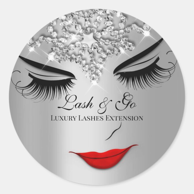 Adesivo Redondo Makeup Artist Lash Extension Lábios Cinza prata (Frente)