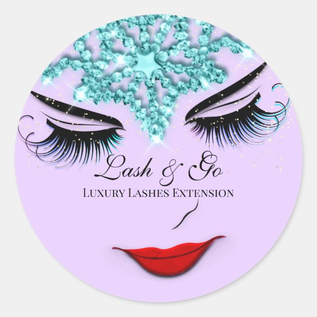 Adesivo Redondo Makeup Artist Lash Extension Lip Princess Lavanda (Frente)